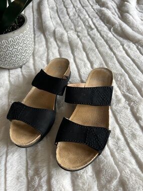 Dansko Black Two-Strap Slide Sandals for Women